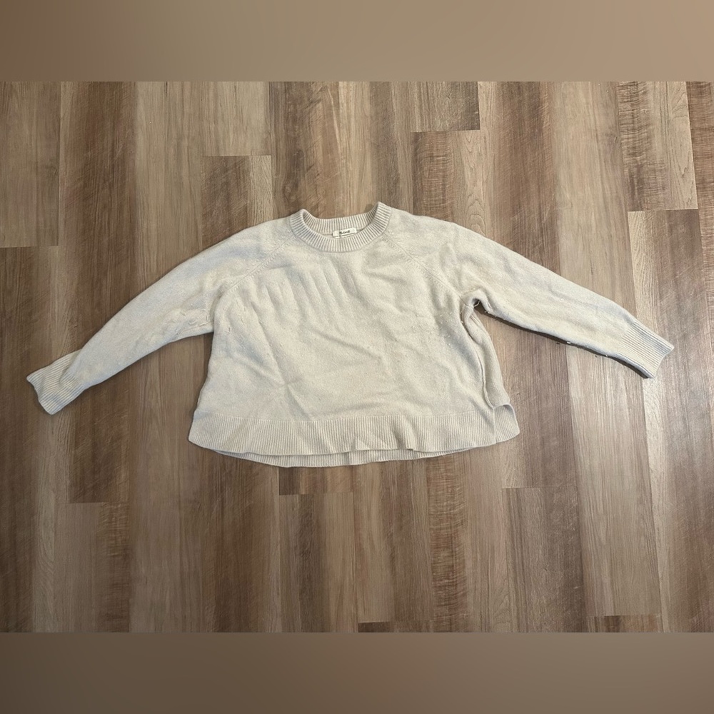 Madewell (Re)sourced Cashmere Crewneck Sweater | XL | Heather Beige